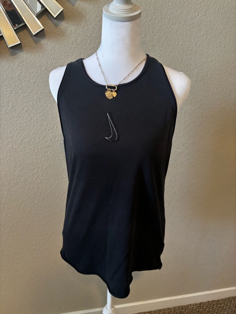 Nike Black Racerback Athletic Tank with Embroidered Swoosh